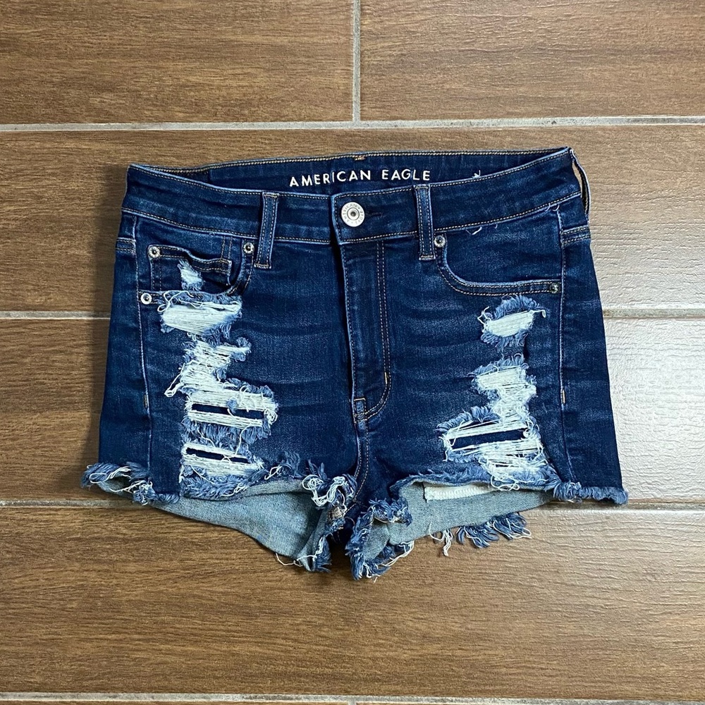American Eagle Ripped Blue Jean Shorts